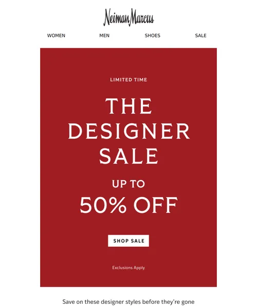 Neiman Marcus email layout for (No Subject)