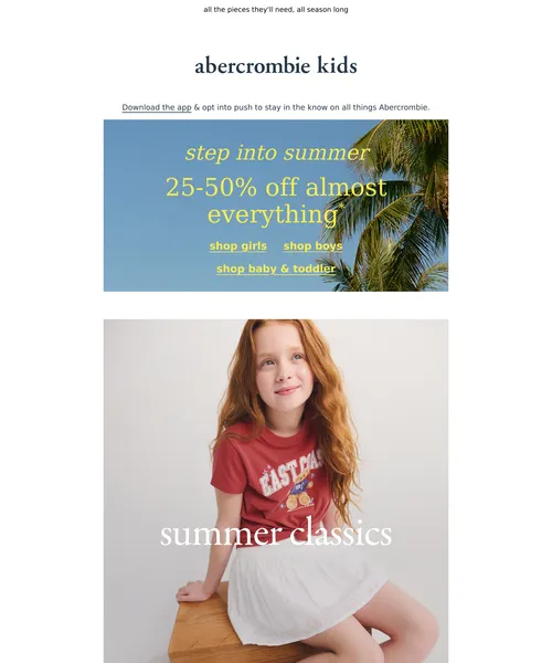 Abercrombie & Fitch email layout for (No Subject)