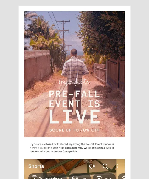 Imperfects email layout for What is Pre-Fall Event?