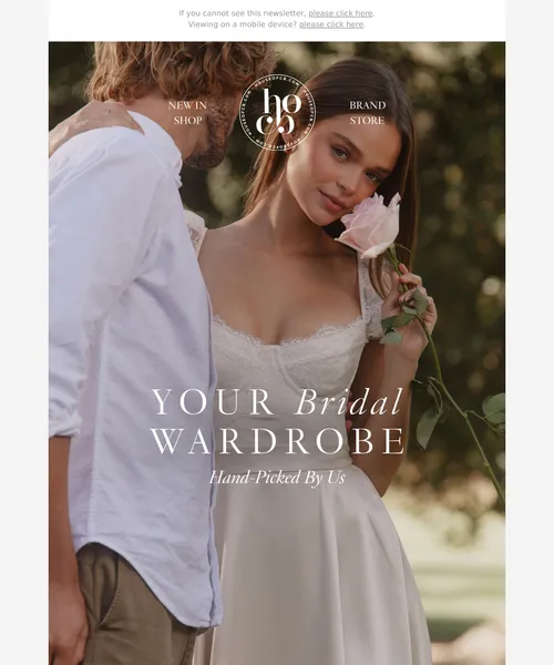 House of CB email layout for Your bridal wardrobe by House of CB 🤍