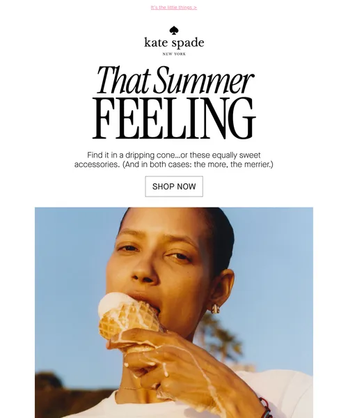 Kate Spade email layout for Summer magic inside ✨