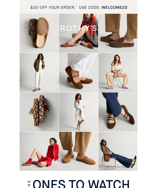Rothy's email layout for Fall foreshadowing…