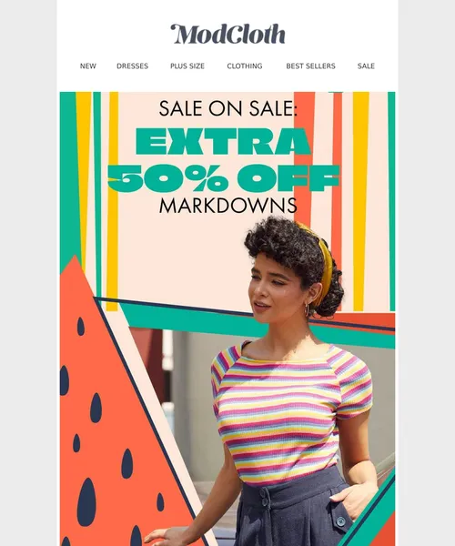 ModCloth email layout for Why Settle for a Little Extra?