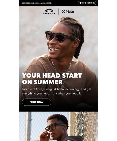 Oakley email layout for Summer is in Full Swing