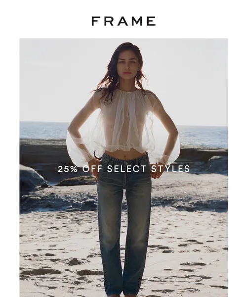 Frame email layout for Private Sale Starts Now