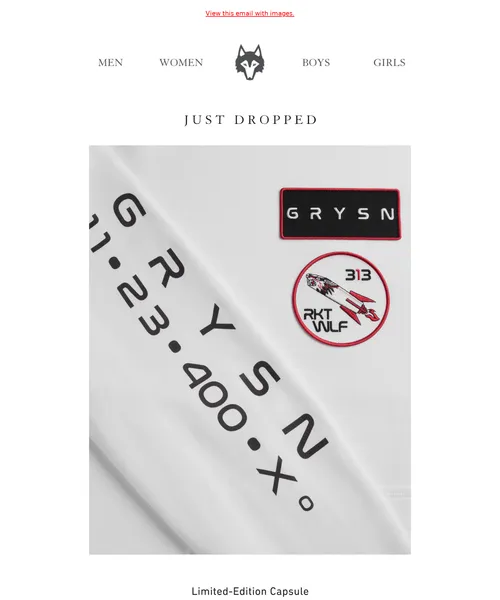 Greyson Clothiers email layout for LST FLIGHT || Limited Capsule
