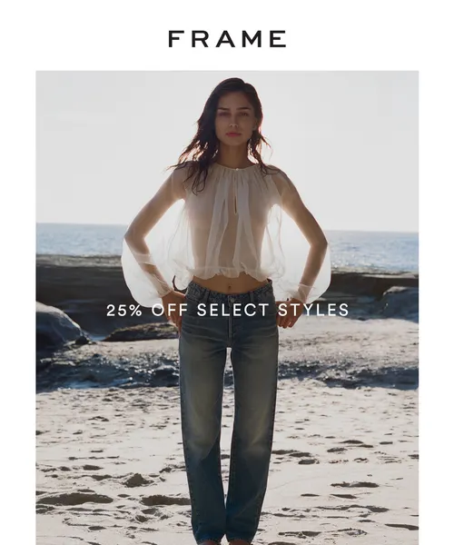 Frame email layout for LAST CALL: 25% Off Private Sale