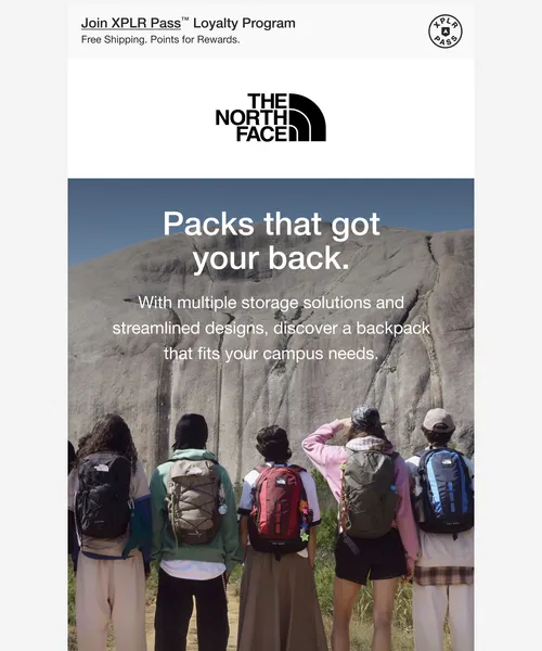 The North Face email layout for (No Subject)