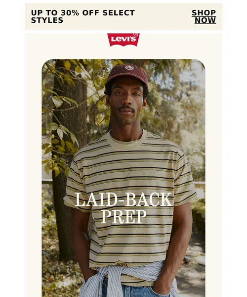 Levi's email layout for New to top