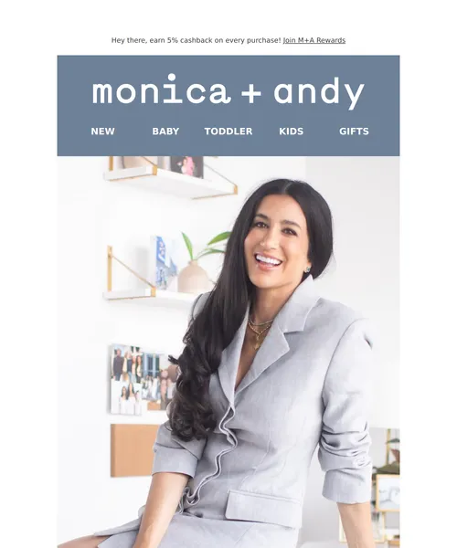 Monica + Andy email layout for Friends & Family Starts Now: 40% Off 🎉