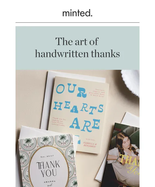 Minted email layout for Thank you cards for every occasion