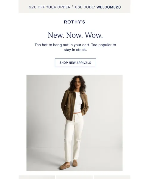 Rothy's email layout for What’s new now.