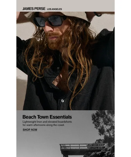 James Perce email layout for New Beach Town Essentials