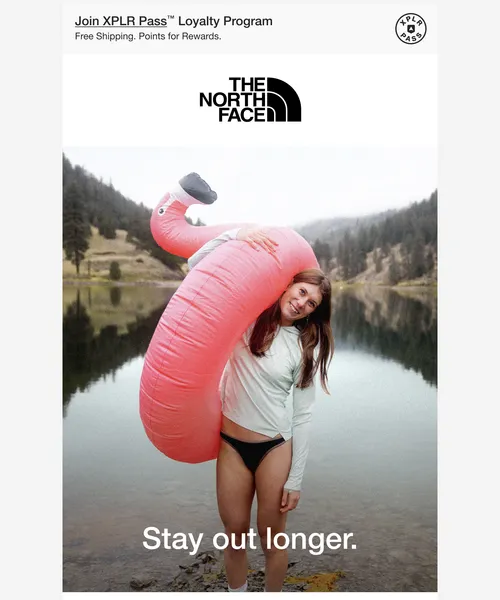 The North Face email layout for Sun-ready tops for every way you adventure