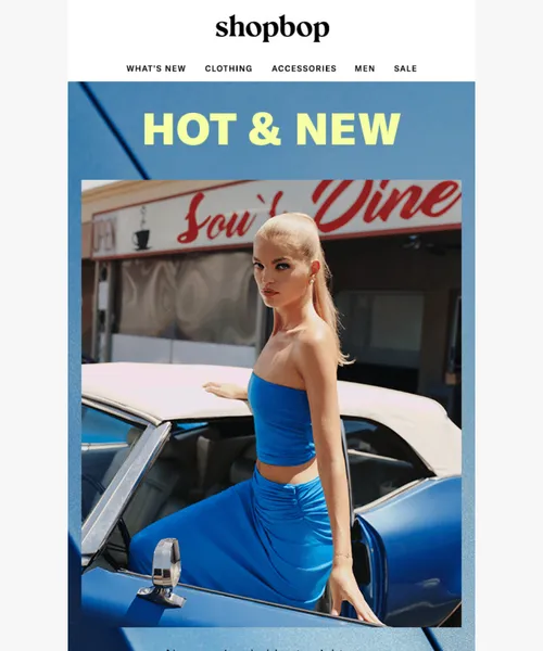 ShopBop email layout for 500+ NEW styles this week