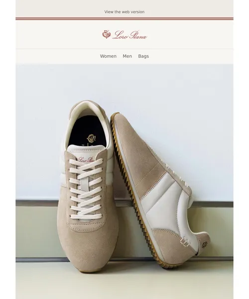 Lora Piana email layout for The Fast Walk