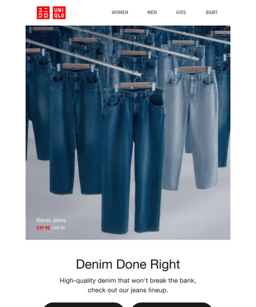 Uniqlo email layout for (No Subject)