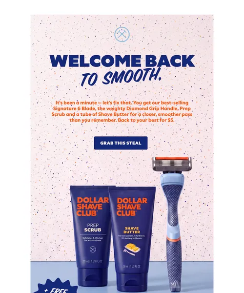 Dollar Shave Club email layout for (No Subject)