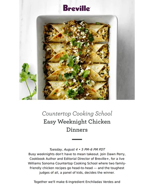 Breville email layout for (No Subject)