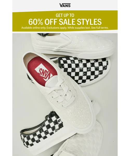 Vans email layout for (No Subject)