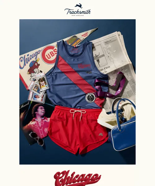 Tracksmith email layout for All Eyes on Chicago