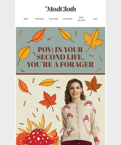 ModCloth email layout for Fall Is for Foraging 🍂