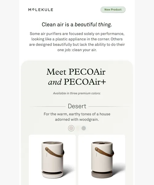 Molekule email layout for A Colorway For Every Decor ✨