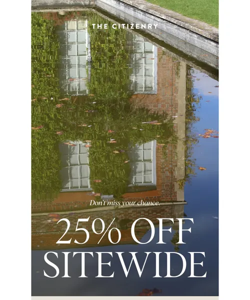 The Citizenry email layout for Still time to save 25% sitewide