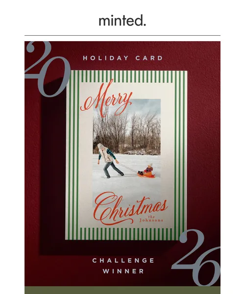 Minted email layout for And the holiday card challenge winner is...