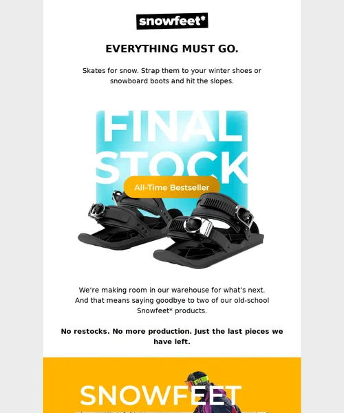Snowfeet email layout for All-Time Bestseller 🔥
