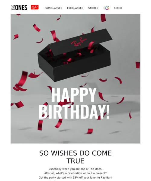 Ray-Ban email layout for (No Subject)