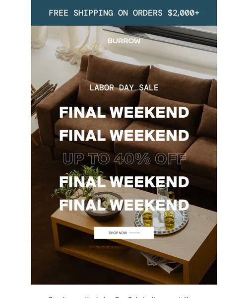 Burrow email layout for (No Subject)