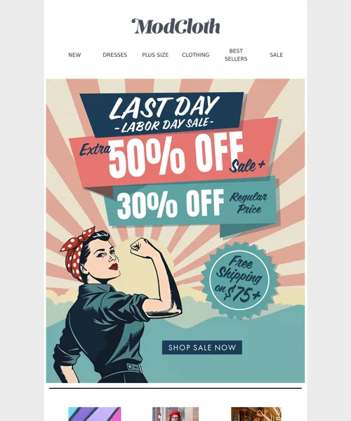 ModCloth email layout for All Good Things Must Come to an End…