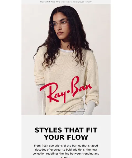 Ray-Ban email layout for Meet the New Collection