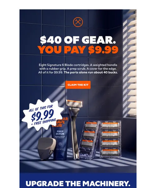 Dollar Shave Club email layout for We ran out of room in the box.