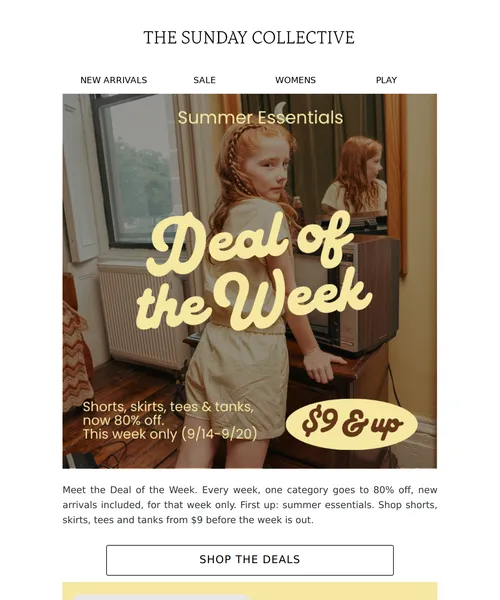 The Sunday Collective email layout for DEAL OF THE WEEK: SUMMER FROM $9