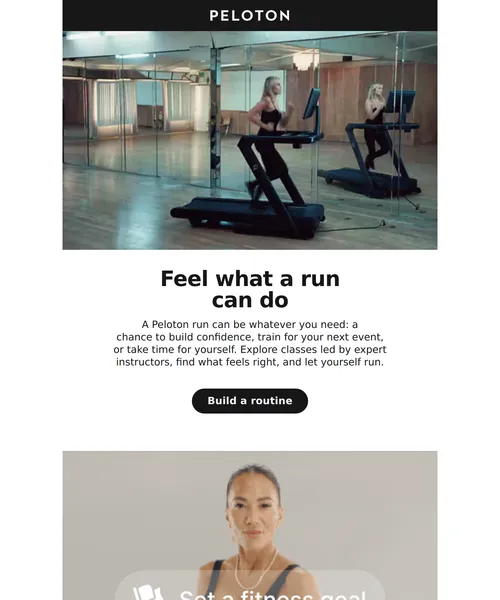 Peleton email layout for (No Subject)