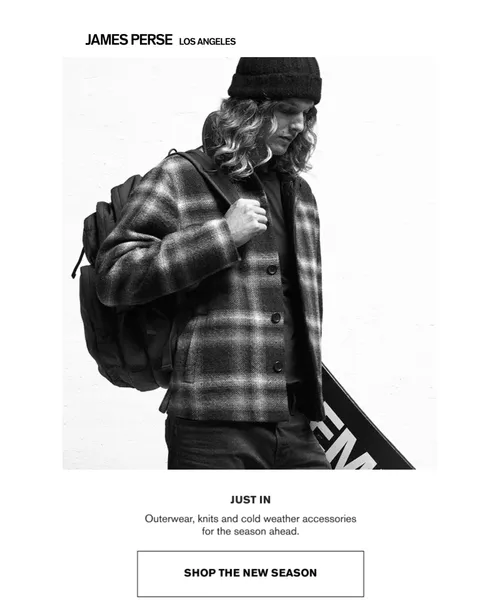 James Perce email layout for NEW ARRIVALS
