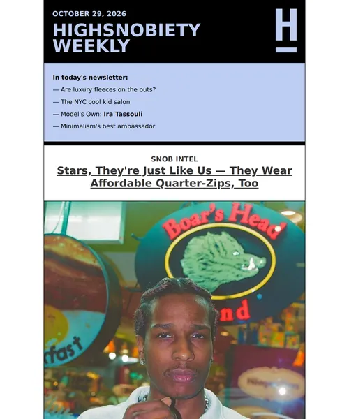 Highsnobiety email layout for Is the Luxury Fleece Era Over?