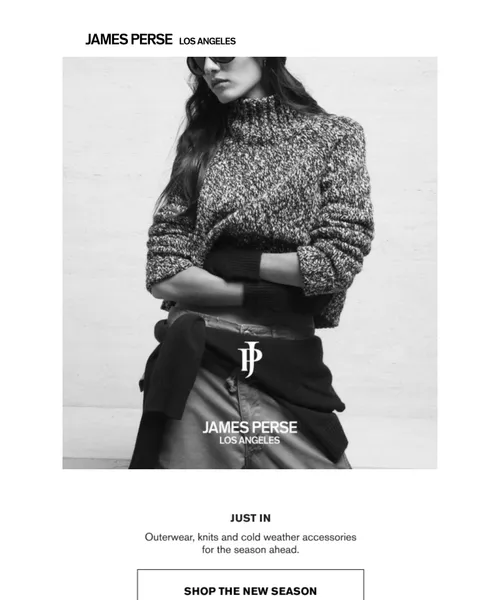 James Perce email layout for NEW ARRIVALS