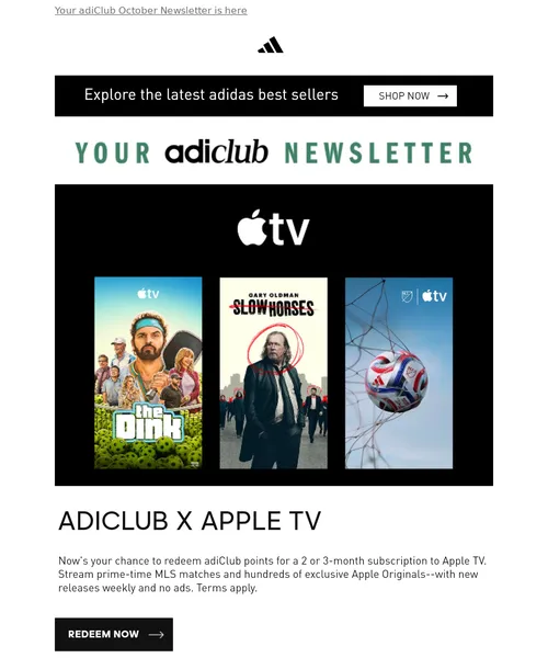 Adidas email layout for (No Subject)