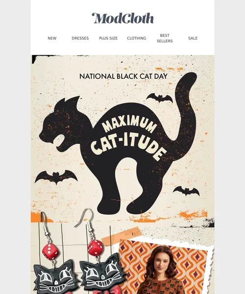 ModCloth email layout for All Hail the Black Cat🐈‍⬛