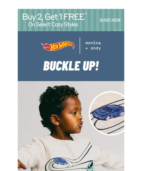 Monica + Andy email layout for Built for the Fast Lane 🏁