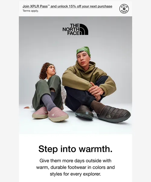 The North Face email layout for (No Subject)