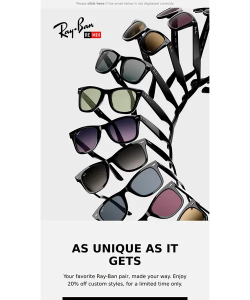 Ray-Ban email layout for (No Subject)