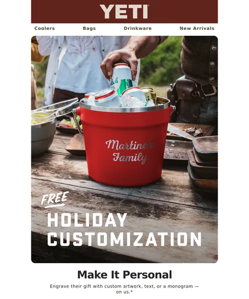 Yeti email layout for (No Subject)