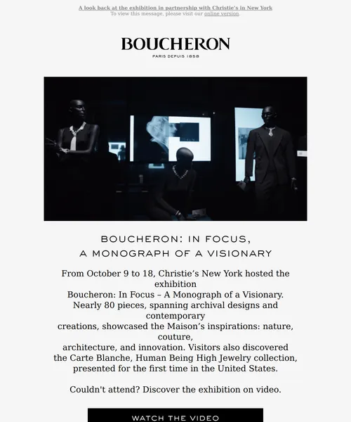 Boucheron email layout for Boucheron: In Focus – A Monograph of a Visionary
