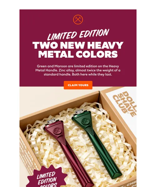 Dollar Shave Club email layout for Your razor handle is a lightweight.