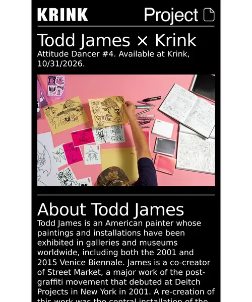 Krink email layout for Todd James x Krink coming soon! 🧟‍♂️
